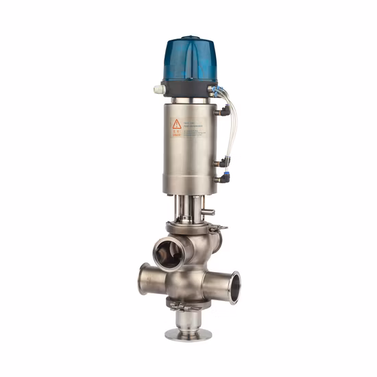 SMS Stainless Steel Pneumatic Mix-Proof Butterfly Valve with Controller