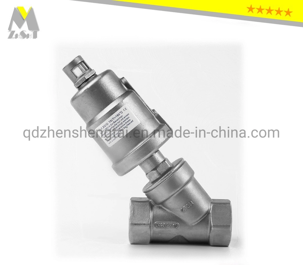 Stainless Steel Pneumatic Angle-Seat Valve Single-Hole Normally Closed Double-Hole Normally Closed Y-Thread High-Temperature Valve