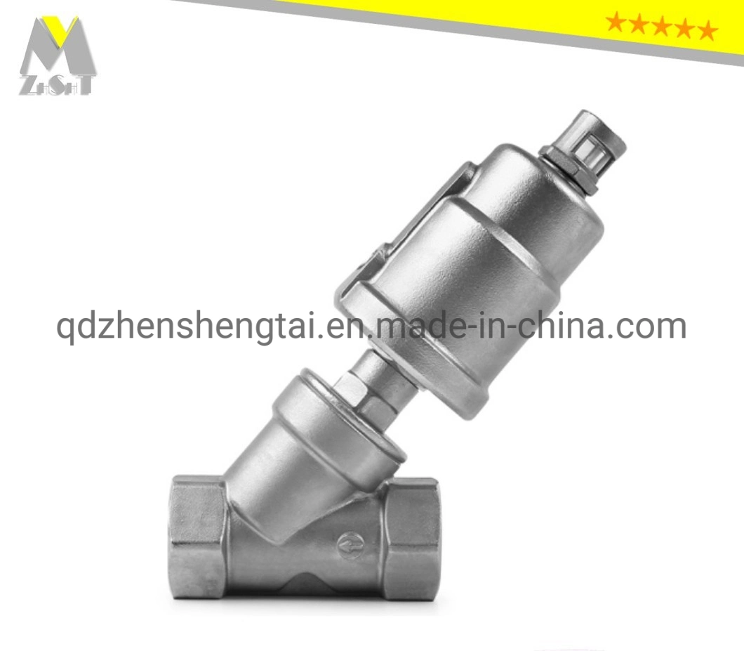 Stainless Steel Pneumatic Angle-Seat Valve Single-Hole Normally Closed Double-Hole Normally Closed Y-Thread High-Temperature Valve