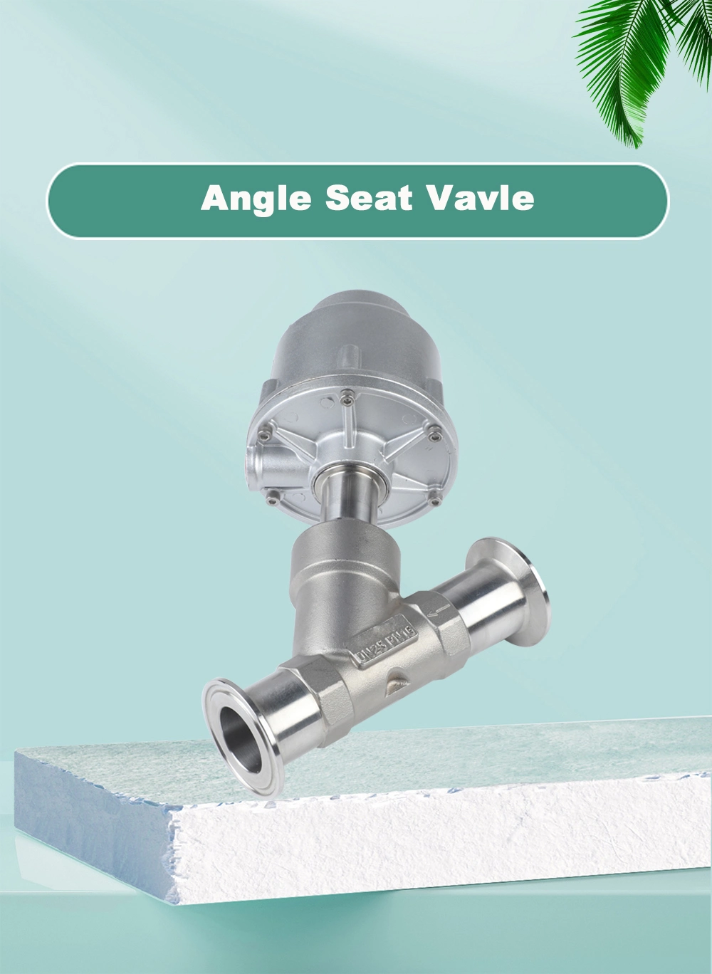 New Design Shape Pneumatic DN25 1 Inch Angle Seat Valve Stainless Steel